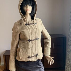 CNC Costume National Beige Jacket Coat Hood